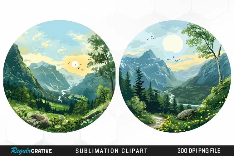 Watercolor Landscapes Illustration PNG Clipart