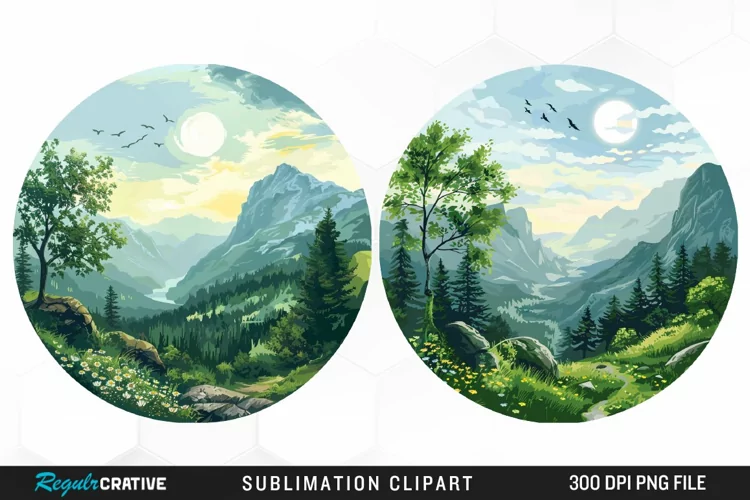 Watercolor Landscapes Illustration PNG Clipart