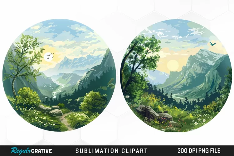 Watercolor Landscapes Illustration PNG Clipart