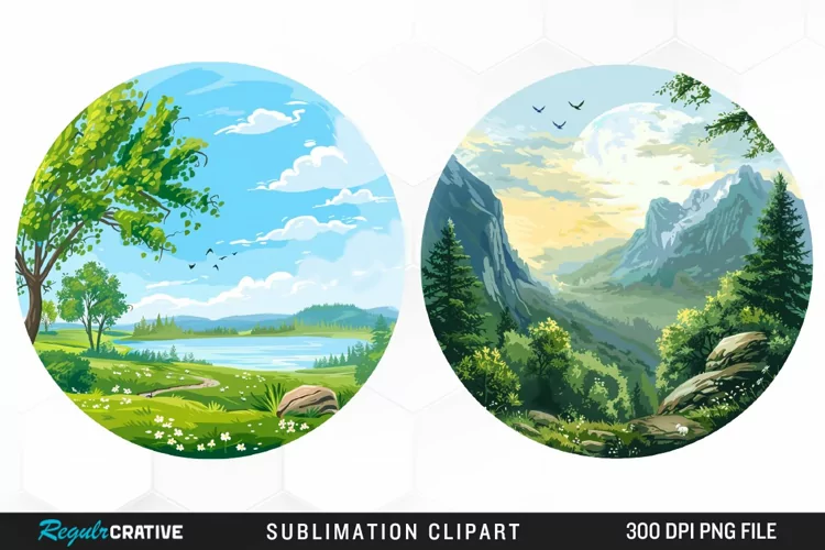 Watercolor Landscapes Illustration PNG Clipart