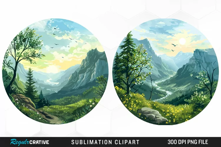 Watercolor Landscapes Illustration PNG Clipart