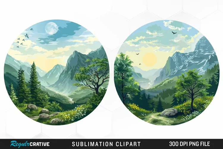 Watercolor Landscapes Illustration PNG Clipart
