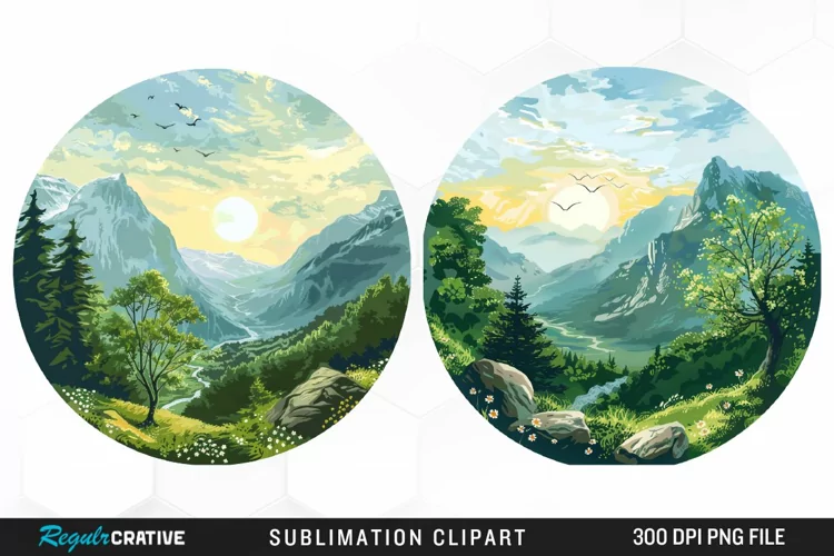 Watercolor Landscapes Illustration PNG Clipart