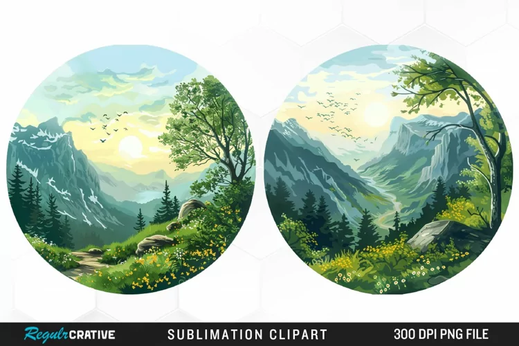 Watercolor Landscapes Illustration PNG Clipart