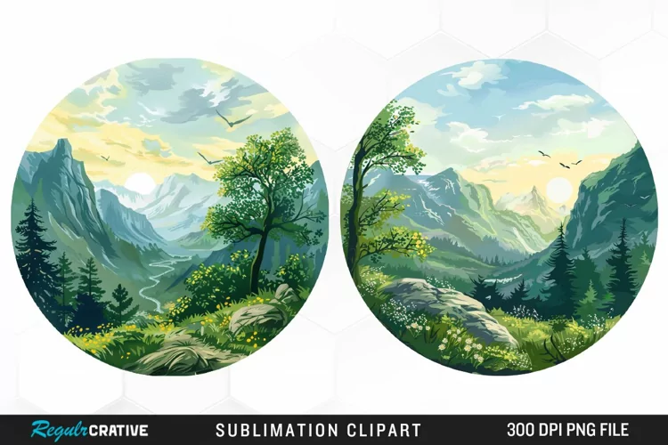 Watercolor Landscapes Illustration PNG Clipart