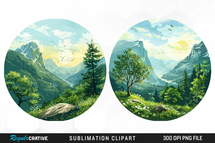 Watercolor Landscapes Illustration PNG Clipart