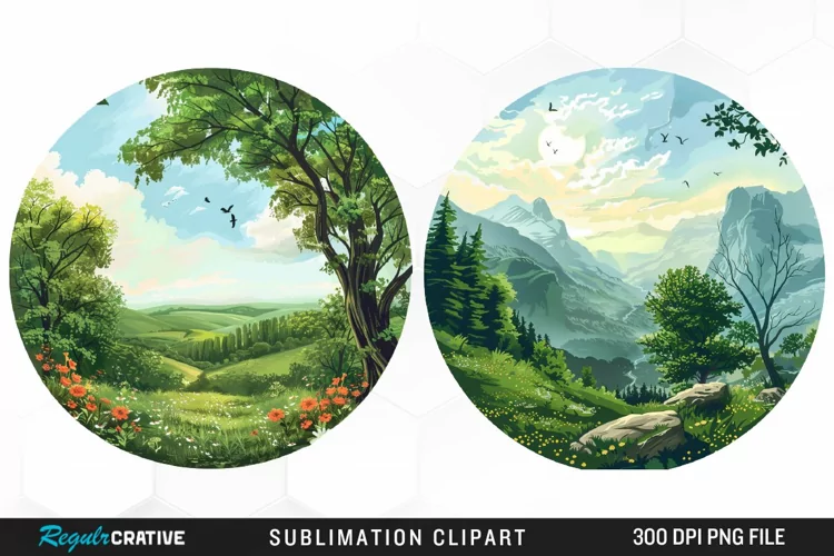 Watercolor Landscapes Illustration PNG Clipart