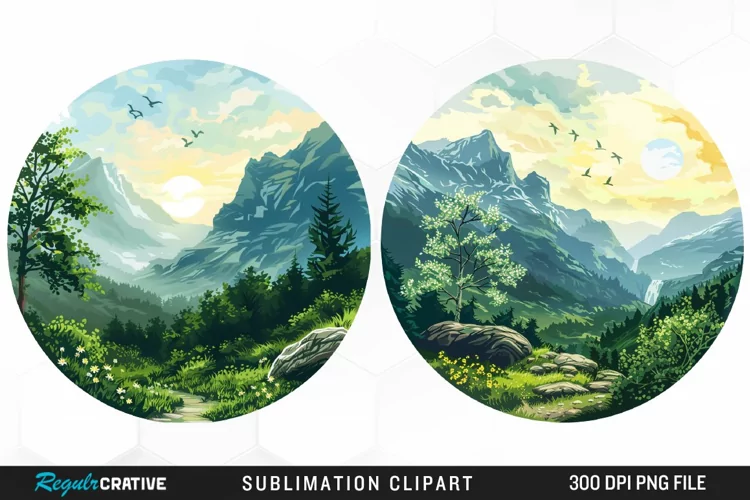 Watercolor Landscapes Illustration PNG Clipart