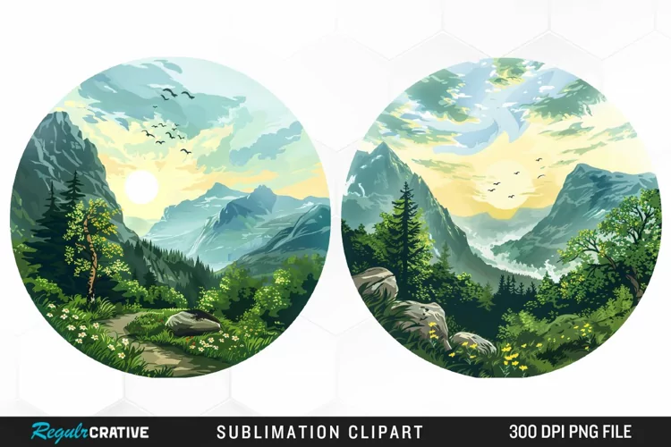 Watercolor Landscapes Illustration PNG Clipart