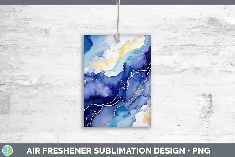 Watercolor Lapis Lazuli Air Freshener Sublimation Car Freshe