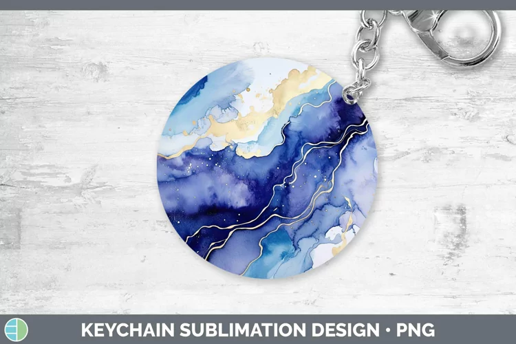 Watercolor Lapis Lazuli Keychain Sublimation Keyring Designs