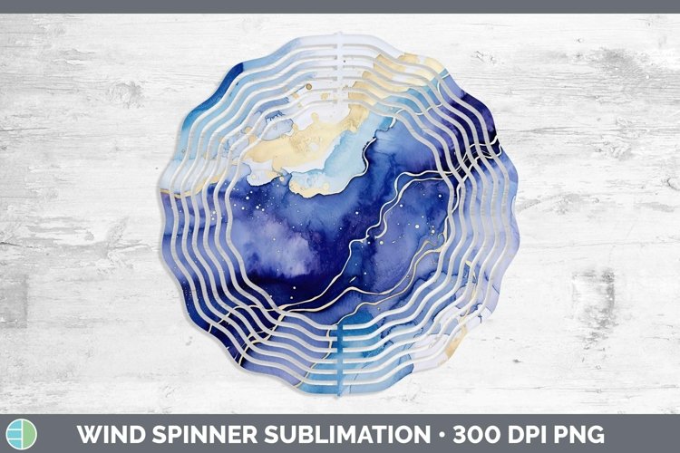 Watercolor Lapis Lazuli Wind Spinner Sublimation Spinner Des