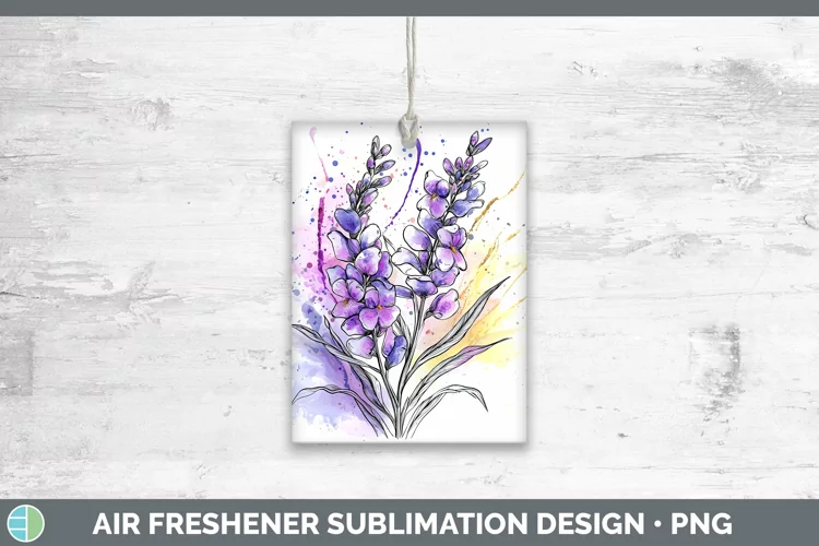 Watercolor Lavender Air Freshener Sublimation Car Freshener