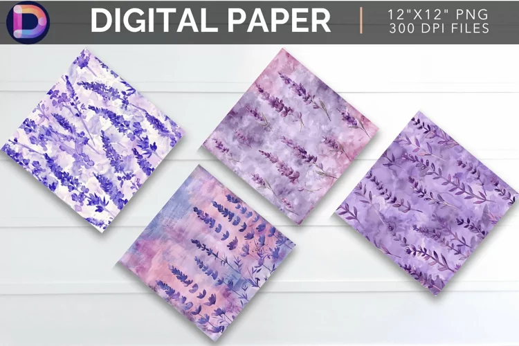 Watercolor Lavender Digital Paper