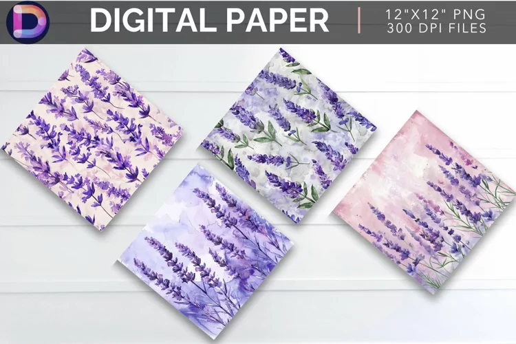 Watercolor Lavender Digital Paper