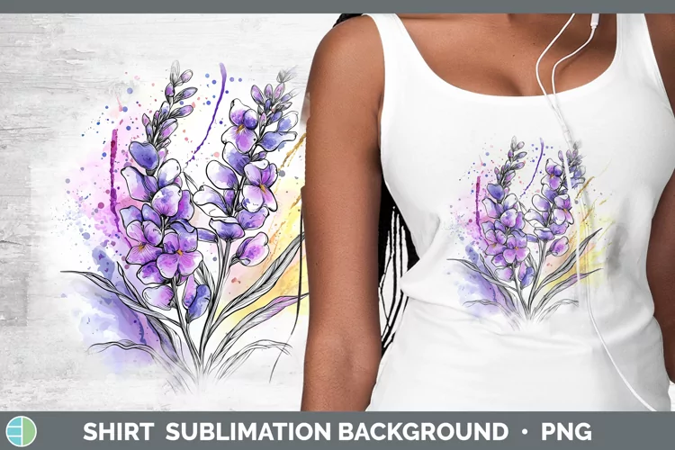 Watercolor Lavender Shirt Sublimation Sublimation Background