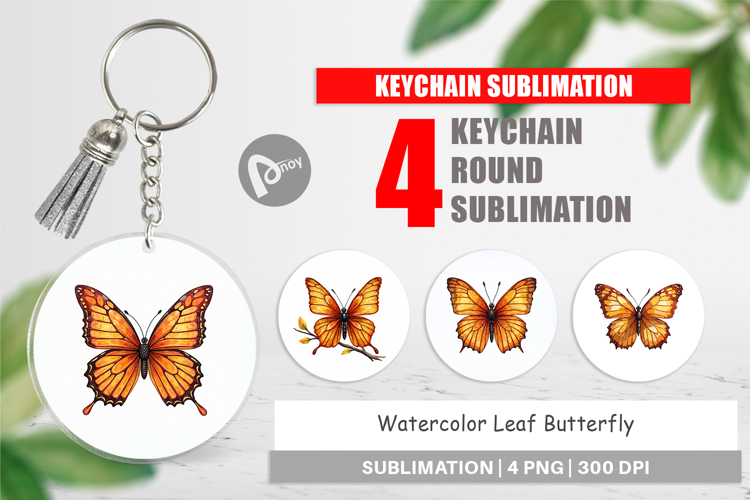 Leaf Butterfly Keychain