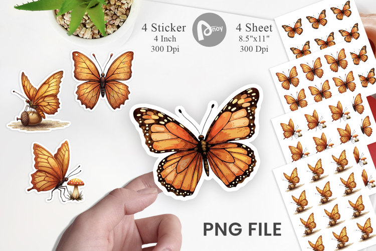 Leaf Butterfly Sticker