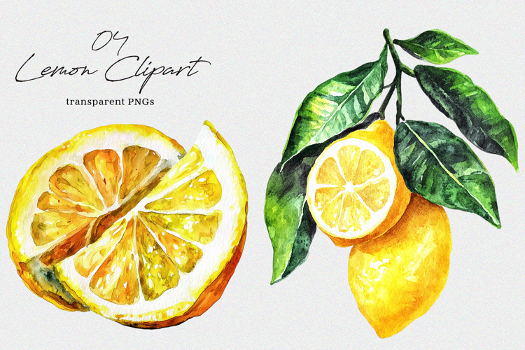 Watercolor Lemon Clipart