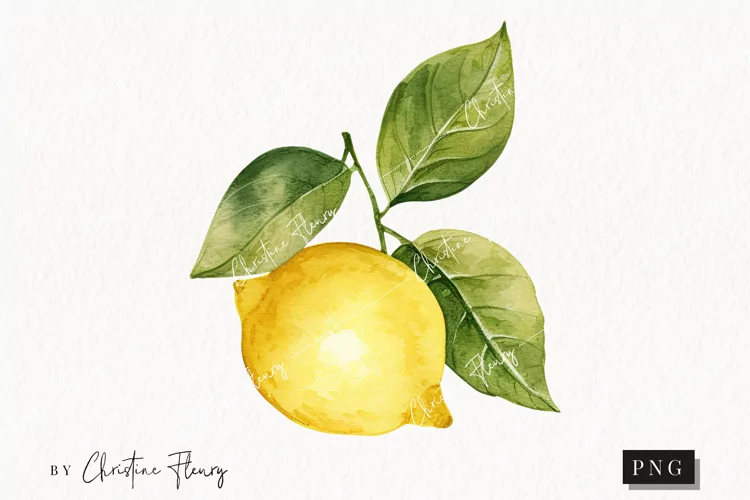 Watercolor Lemon PNG | Fruit PNG