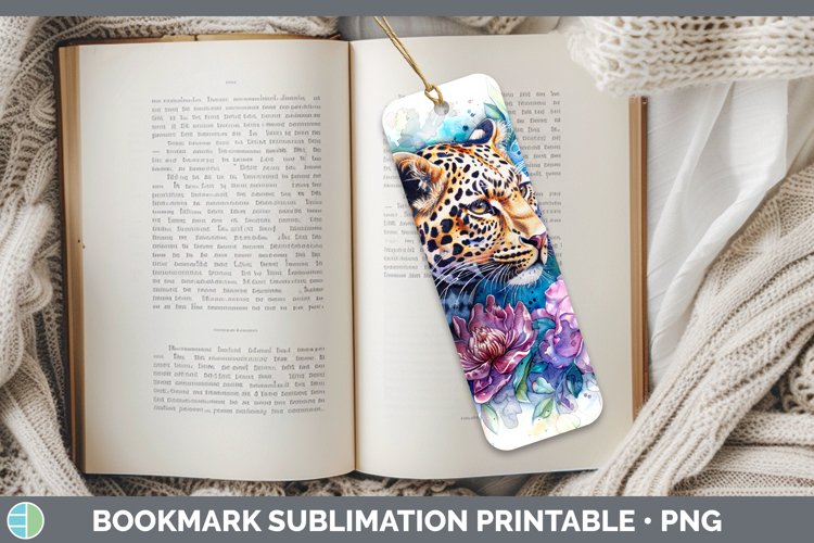 Watercolor Leopard Bookmark Sublimation Printable Designs