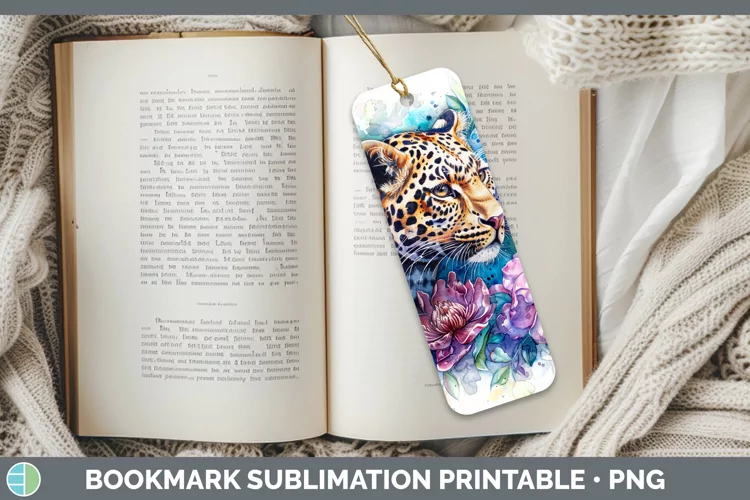 Watercolor Leopard Bookmark Sublimation Printable Designs