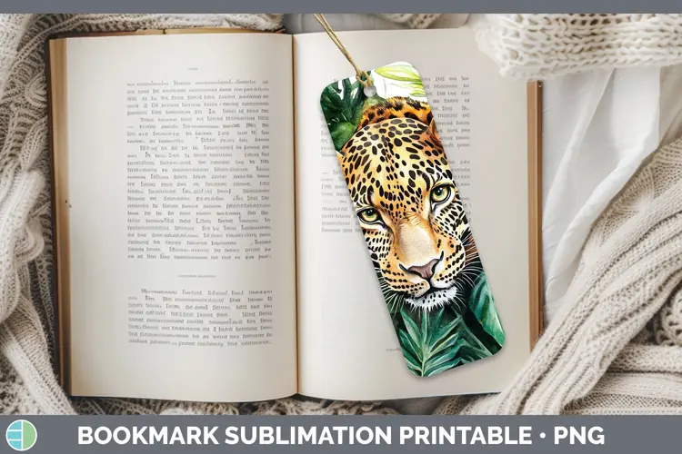 Watercolor Leopard Bookmark Sublimation Printable Designs