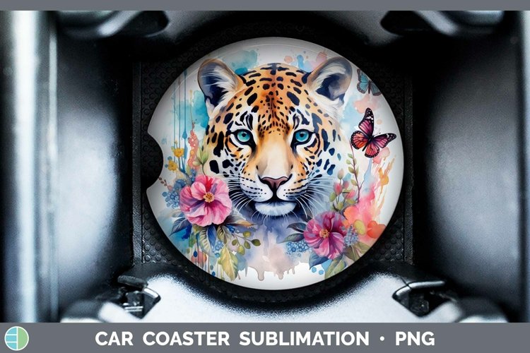 Watercolor Leopard Car Coaster Sublimation Coaster Designs