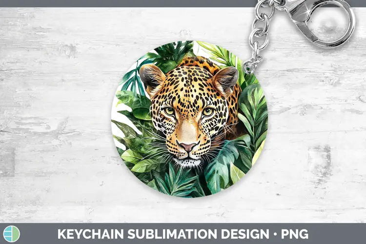 Watercolor Leopard Keychain Sublimation Keyring Designs