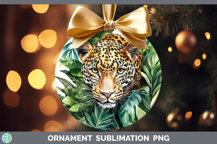 Watercolor Leopard Ornament Sublimation Bauble Designs
