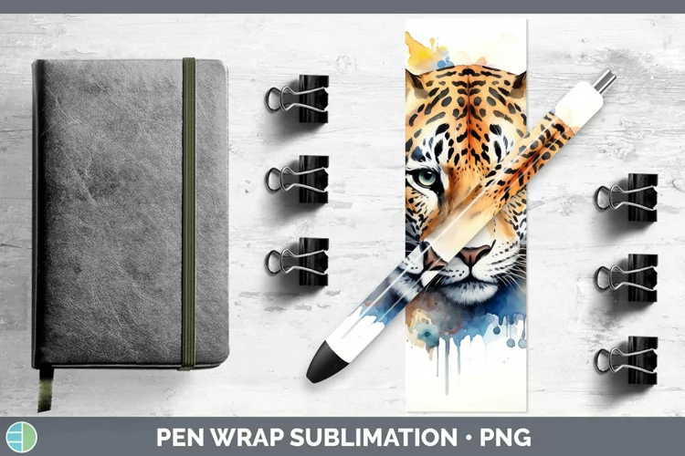 Watercolor Leopard Pen Wrap Sublimation Epoxy Pen Designs