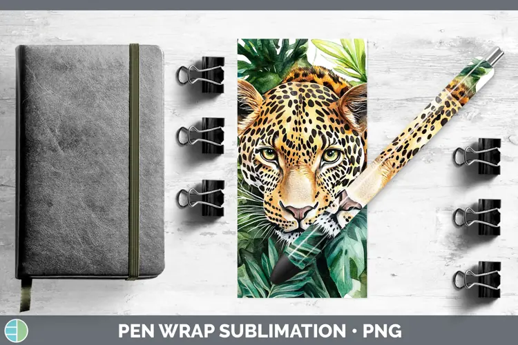 Watercolor Leopard Pen Wrap Sublimation Pen Designs