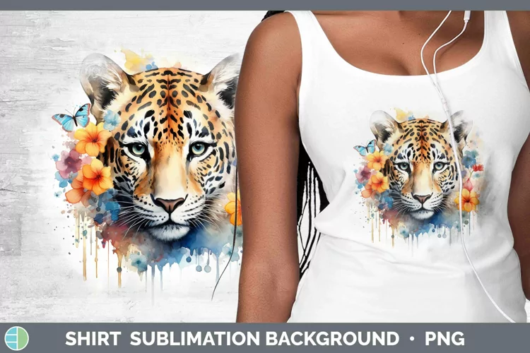 Watercolor Leopard Shirt Sublimation Sublimation Background