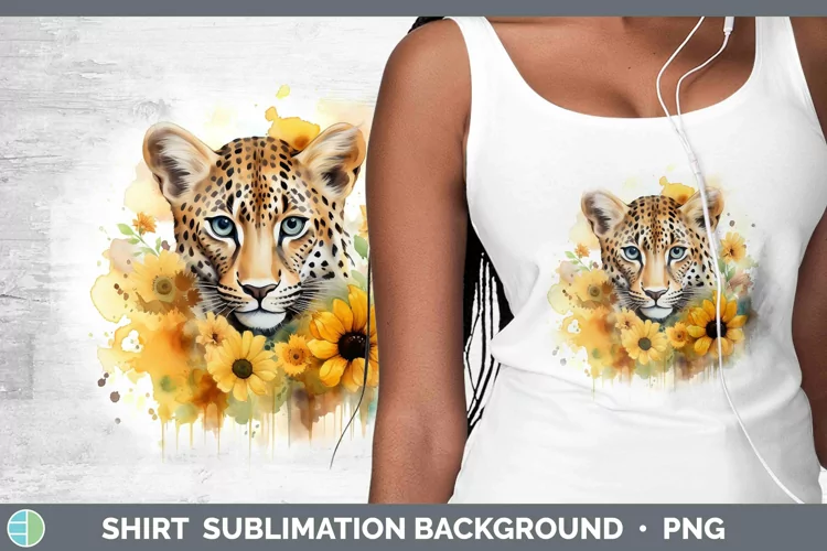 Watercolor Leopard Shirt Sublimation Sublimation Background