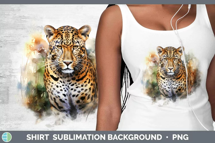 Watercolor Leopard Shirt Sublimation Sublimation Background