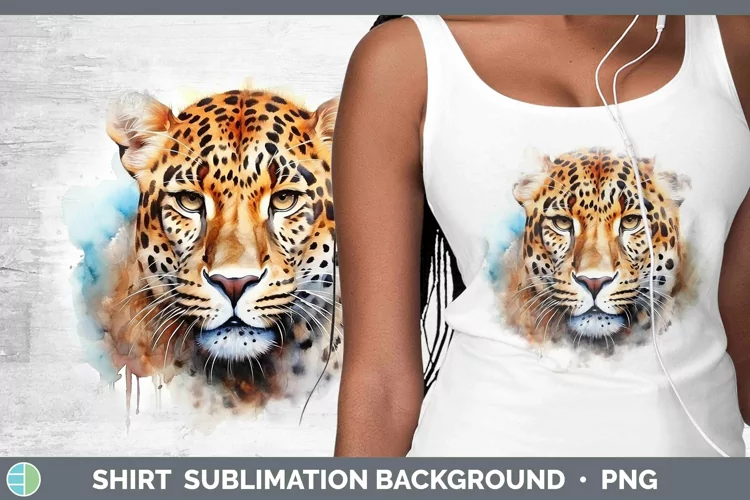 Watercolor Leopard Shirt Sublimation Sublimation Background