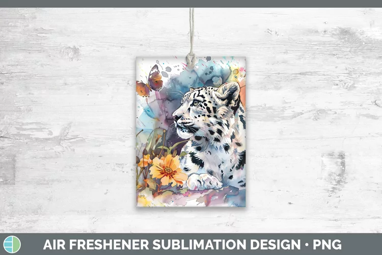 Watercolor Leopard Snow Air Freshener Sublimation Car Freshe