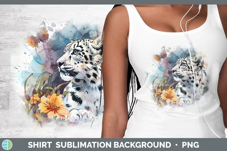 Watercolor Leopard Snow Shirt Sublimation Sublimation Backgr