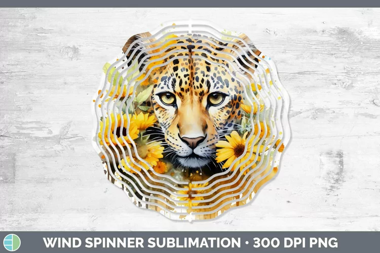 Watercolor Leopard Wind Spinner Sublimation Spinner Designs