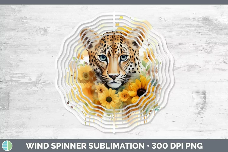 Watercolor Leopard Wind Spinner Sublimation Spinner Designs