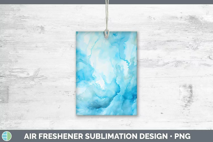 Watercolor Light Blue Air Freshener Sublimation Car Freshene