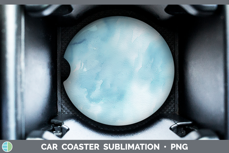 Watercolor Light Blue Car Coaster Sublimation Designs