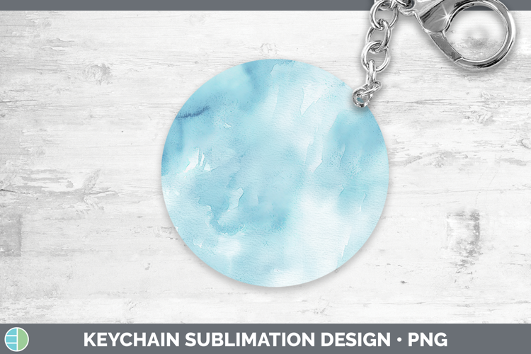 Watercolor Light Blue Keychain Sublimation Keyring Designs