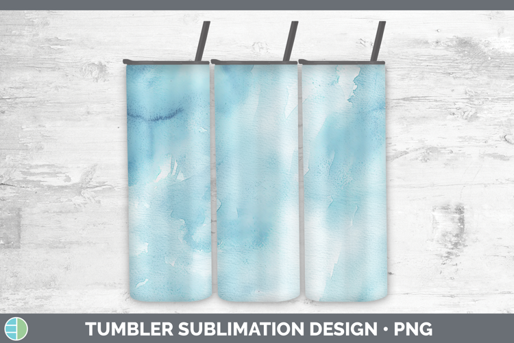 Watercolor Light Blue Tumbler Sublimation 20 oz Skinny Tumbl