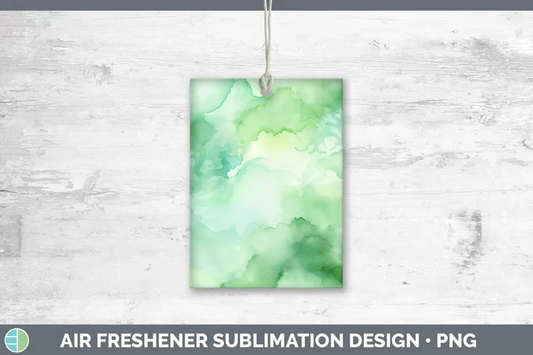 Watercolor Light Green Air Freshener Sublimation Car Freshen