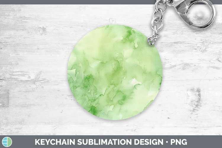 Watercolor Light Green Keychain Sublimation Keyring Designs