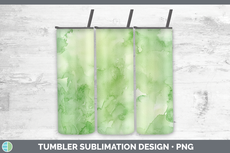 Watercolor Light Green Tumbler Sublimation 20 oz Skinny Tumb