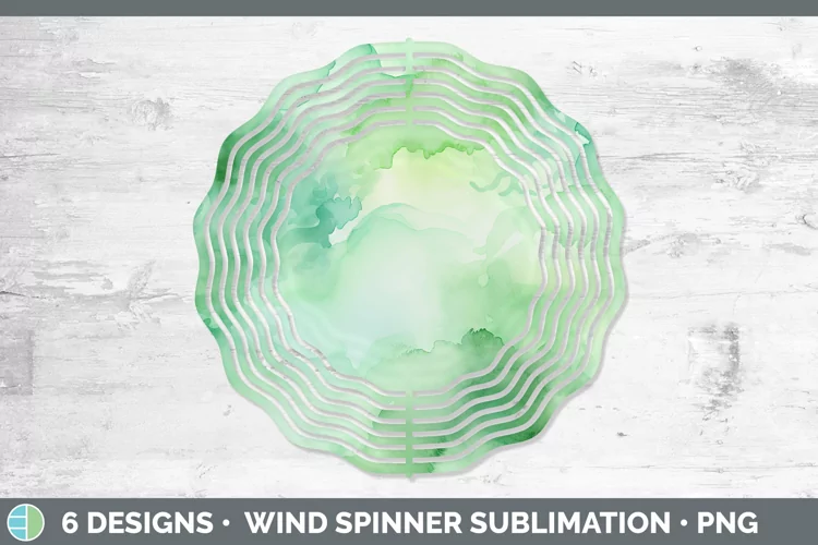 Watercolor Light Green Wind Spinner Sublimation Spinner Desi