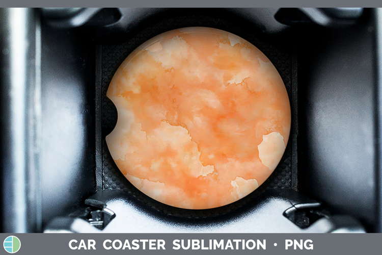 Watercolor Light Orange Car Coaster Sublimation Designs