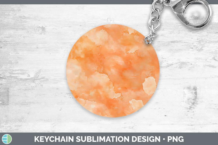 Watercolor Light Orange Keychain Sublimation Keyring Designs